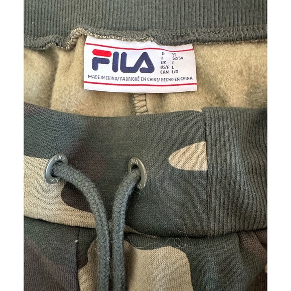 FILA Camo Jogger Sweatpants. Size Large. - Picture 4 of 5